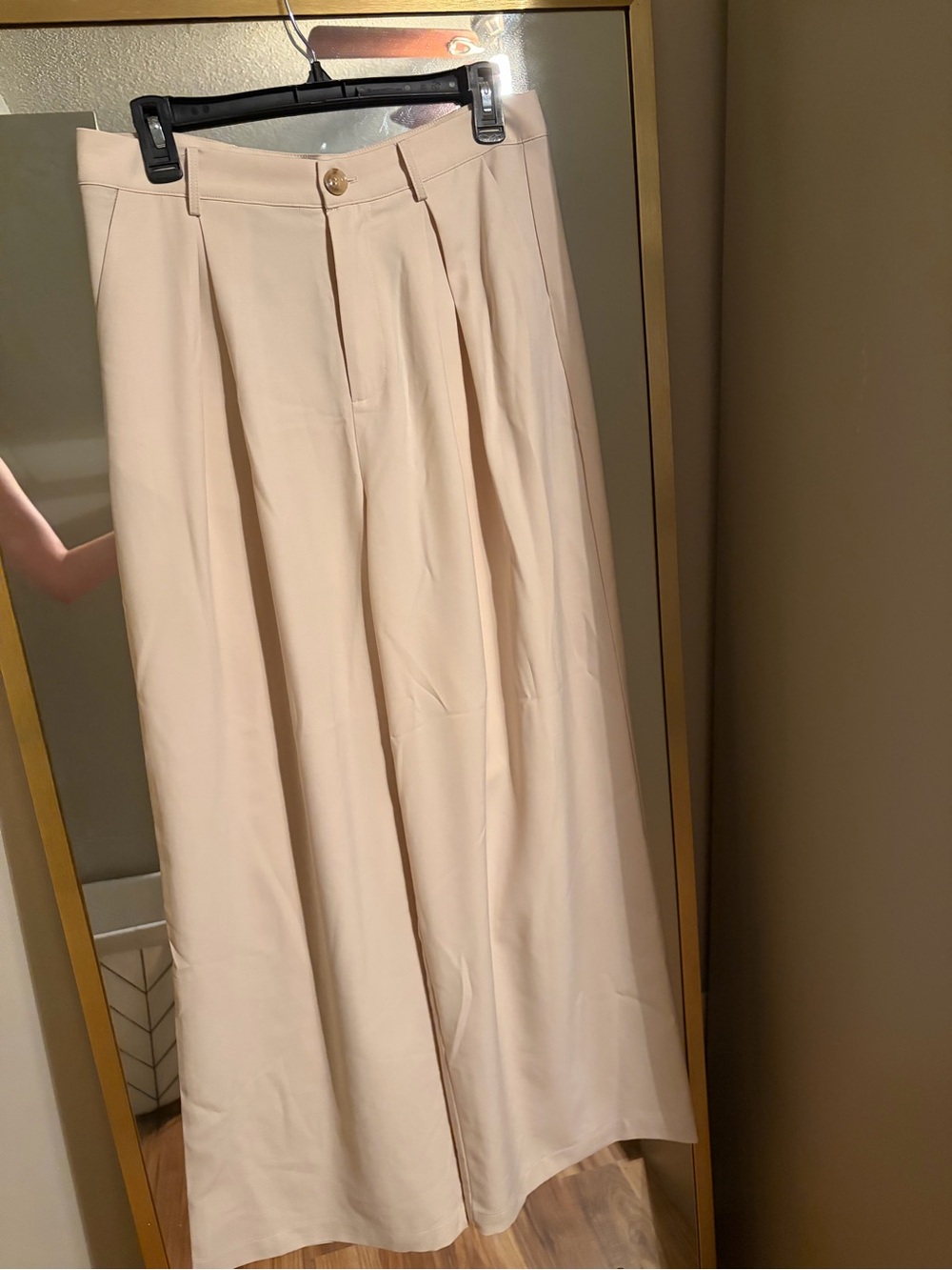Kori Cream High-Waist Pleated Trousers
